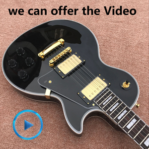 G标黑色卡司通Custom LP电吉他 多层璐璐包边厂家直销 颜色可做