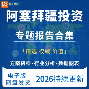 2026阿塞拜疆投资指南贸易市场数据研报行业趋势分析专题资料合集