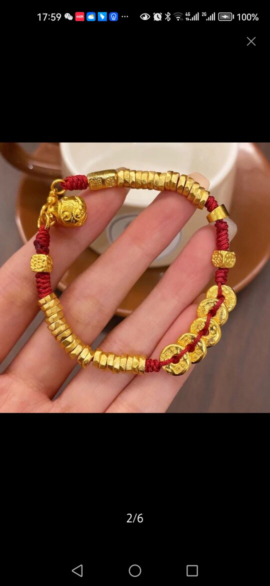 中式国潮风吞金兽吉言钱币盘缠钱串藏风编绳手链15-17cm手围佩戴