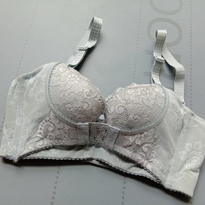 带钢圈聚拢70b灰色调整型文胸