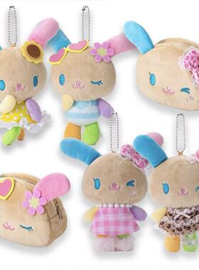 现货 日本avail三丽鸥usahana花小兔黑皮豹纹毛绒公仔玩偶挂件