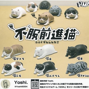 现货 日本正版HMA匍匐前进小猫咪桌面 Yoshi原创设计 三花猫扭蛋