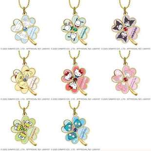 现货 日本正品sanrio三丽鸥角色幸运四叶草金属小挂件珠链吊饰