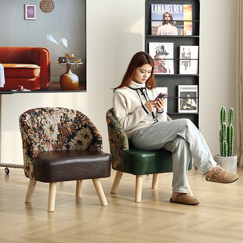 单人沙发小户型实木椅子简易卧室简约休闲阳台客厅科技布懒人沙发,住宅家具,懒人沙发,淘宝优惠券,粉丝福利购,淘宝优惠卷