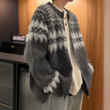 潮流费尔岛开衫拉链毛衣外套A425-M26652-P118控148面料聚酯，男装针织衫/毛衣，电商A425