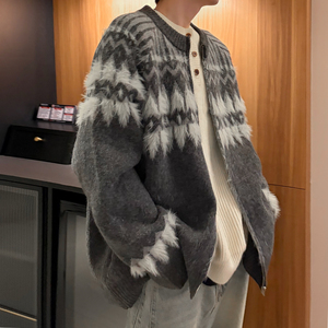 潮流费尔岛开衫拉链毛衣外套A425-M26652-P118控148面料聚酯图片