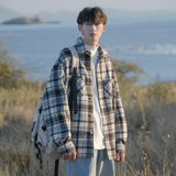 格子呢料毛呢翻领外套冬装A425-N986-P108控138，女装短外套，电商A425