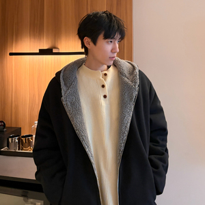 潮流撞色羊羔毛毛内连帽外套A425-Y530-p80图片