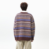 潮流复古费尔岛圆领毛衣A425-M26653-P78控98面料聚酯，男装针织衫/毛衣，电商A425