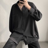 明线设计长袖衬衫春夏款A425-C190-P58控68，男装衬衫，电商A425