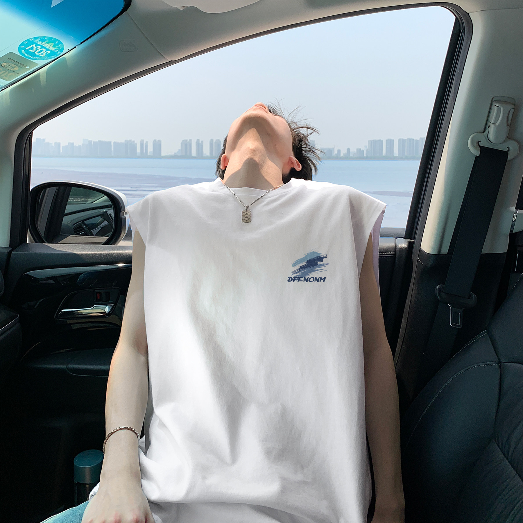 潮流风景字母排版背心T恤A425-BX4178-P28控38面料100%棉,男装背心/马甲,电商A425