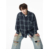 潮流百搭格子长袖衬衫A425-C2789-P50控78面料棉，男装衬衫，电商A425