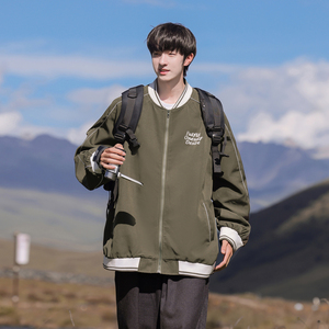 潮流日系棒球服夹克外套男A425-W6301-P98控128面料聚酯图片