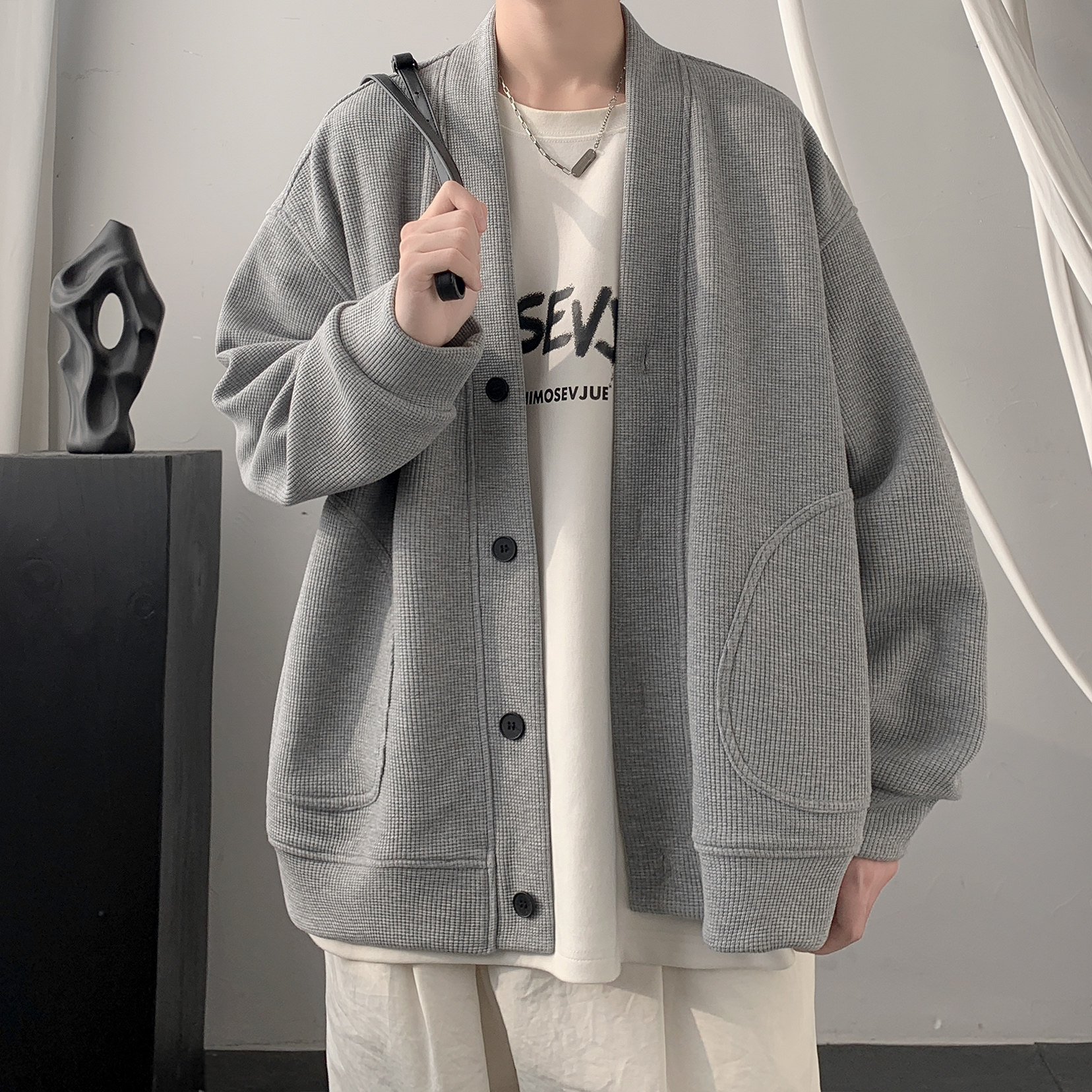 简约华夫格外套A425-W6122-P68控88面料聚酯,女装短外套,电商A425