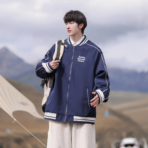 潮流日系棒球服夹克外套男A425-W6301-P98控128面料聚酯图片