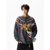 潮流费尔岛半门襟纽扣针织毛衣A425-M26654-P98控118面料聚酯，男装针织衫/毛衣，电商A425