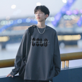 潮流哥特模糊字母长袖圆领T恤男A425-D3704-P38控48面料棉，男装T恤，电商A425
