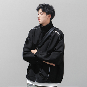 潮流反光条拼接立领夹克外套A425-W6308-P108控138面料聚酯图片