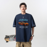 潮流赛车字母排版短袖T恤A425-T4158-P28控38面料100%棉，男装T恤，电商A425
