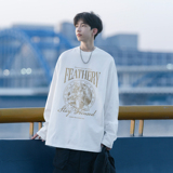 潮流素描罗马图案长袖圆领T恤男A425-D3619-P38控48面料棉，男装T恤，电商A425