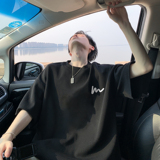 简约百搭线条字短袖T恤A425-T3595-P28控38面料棉，男装T恤，电商A425