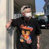 夏日潮流卡通图案圆领青春短袖T恤A425-T5127-P38控49面料100，男装T恤，电商A425