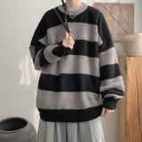 潮流条纹肌理圆领毛衣A425-M26630-P68控88面料聚酯，男装针织衫/毛衣，电商A425