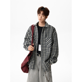 潮流格子呢料外套夹克A425-N985-控118面料聚酯-呢料，男装夹克，电商A425