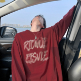 潮流粉色模糊字母长袖T恤A425-D3531-P38控48面料棉，男装T恤，电商A425