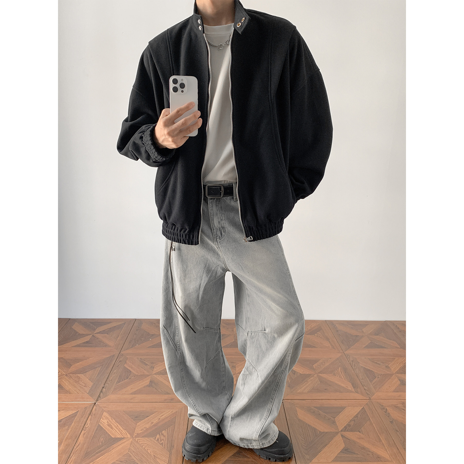 潮流结构拼接立领夹克外套A425-Y3022-P108控138面料棉,男装夹克,电商A425