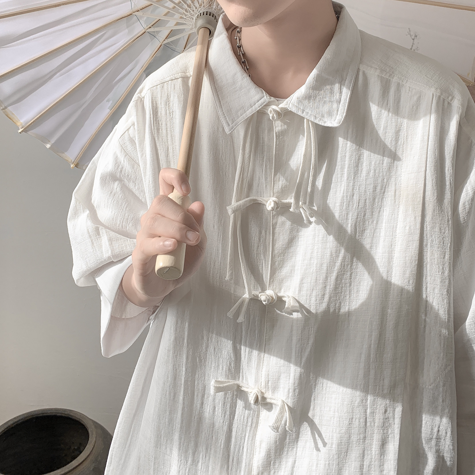 潮流风新中式盘扣开衫衬衫A425-C2673-P55控69面料棉,男装衬衫,电商A425