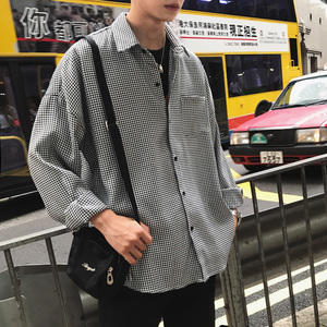 秋装长袖格子衬衫千鸟格大川同款 A425-C128-P55控68图片