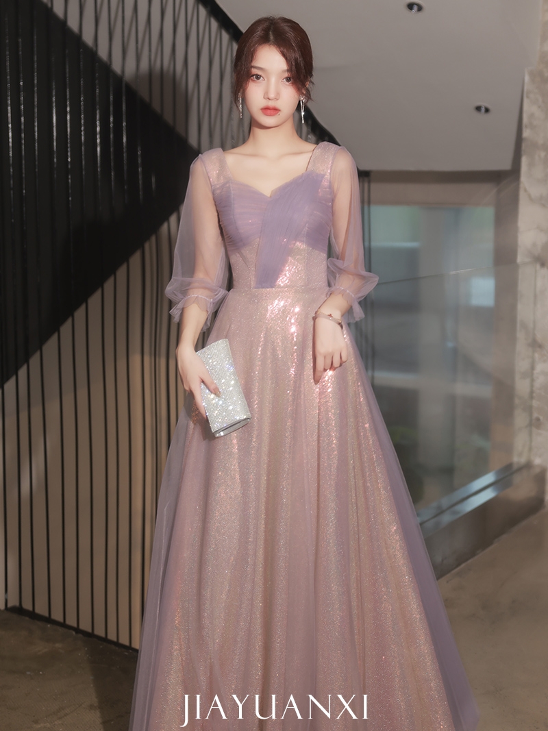 Purple long demi-season bridesmaid dress, bright catchy style, fitted, for bridesmaid Purple long demi-season bridesmaid dress, bright catchy style, fitted, for bridesmaid