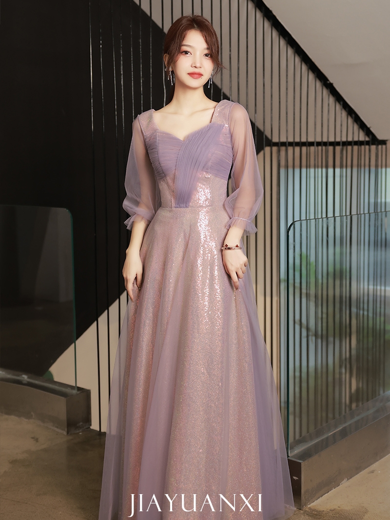 Purple long demi-season bridesmaid dress, bright catchy style, fitted, for bridesmaid Purple long demi-season bridesmaid dress, bright catchy style, fitted, for bridesmaid