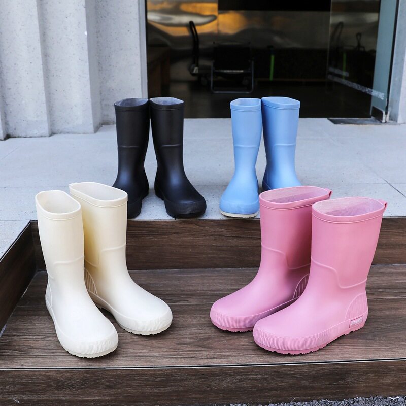 时尚女雨靴户外涉水鞋中筒加厚雨鞋防滑底女式水鞋胶鞋厨房水靴子