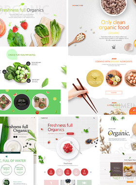 健康有机蔬菜水果食材茶水化妆品网页PSD分层设计素材模板#050904