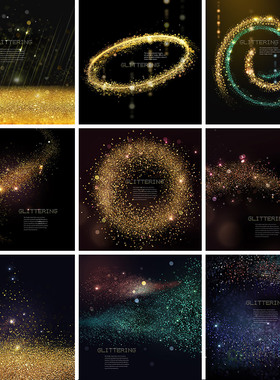 金色粒子光效摄影楼化妆品散景背景写真相册PSD设计素材模板71714