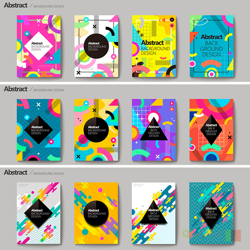 时尚彩色渐变几何图形画册宣传册封面底海报AI矢量设计素材102901