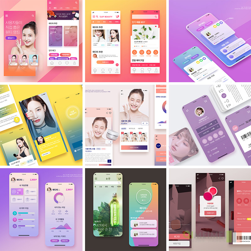 移动手机APP化妆护肤品产品宣传海报UI界面PSD设计素材模板912208