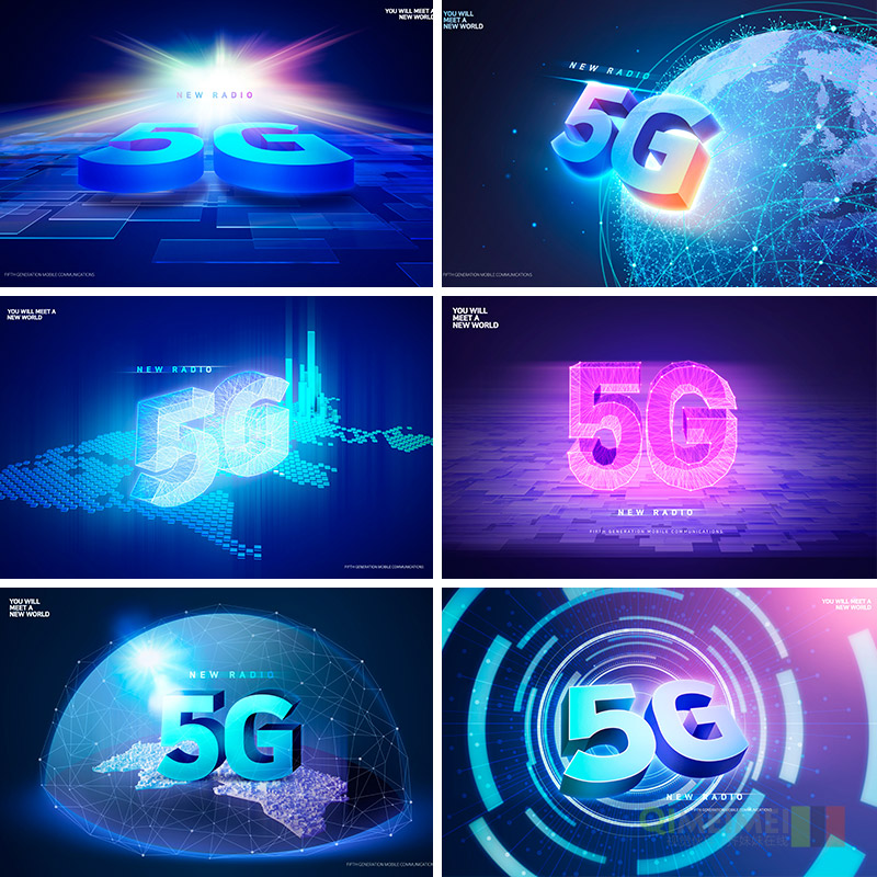 移动5G三维立体未来科技互联网信息海报背景psd设计素材961203