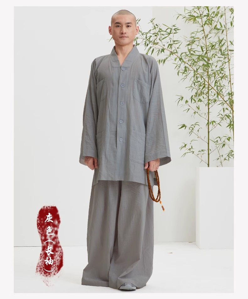 慈缘夏季薄款男女僧服大码纯棉纯色清凉短褂和尚服僧衣服禅服套装