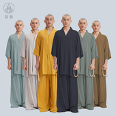 慈缘夏季 打坐禅服 暗门襟凉爽僧服可机洗男女小褂短褂套装 薄款 大码