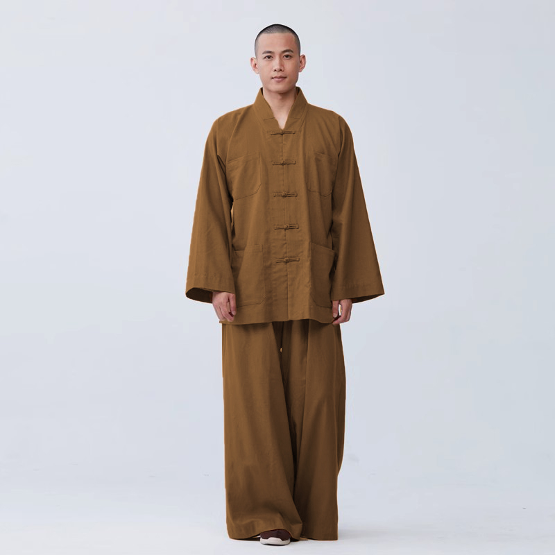 慈缘短袍宽松薄款禅修服套装春秋