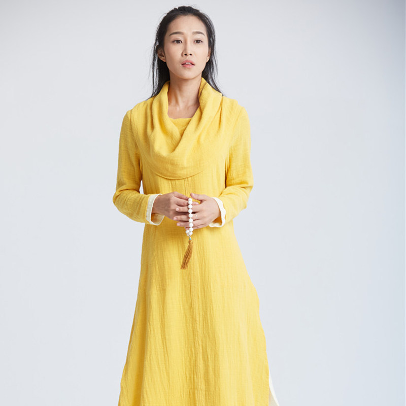 慈缘秋冬季新款仙女长裙女装原创中国风禅服茶服可机洗汉服连衣裙