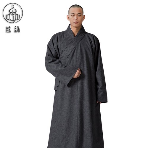 慈缘僧服长褂短褂加棉加厚冬季保暖羊毛禅修僧服男女出家师父套装 - 封面