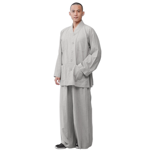 慈缘僧服短褂夏季薄款透气棉麻七分袖长袖僧侣可机洗和尚僧衣套装