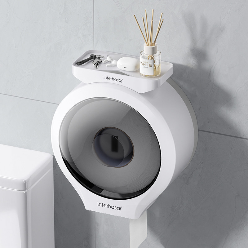 化妆室大卷纸盒壁挂式酒店商用免打孔大盘纸卫生纸盒厕所防水纸巾