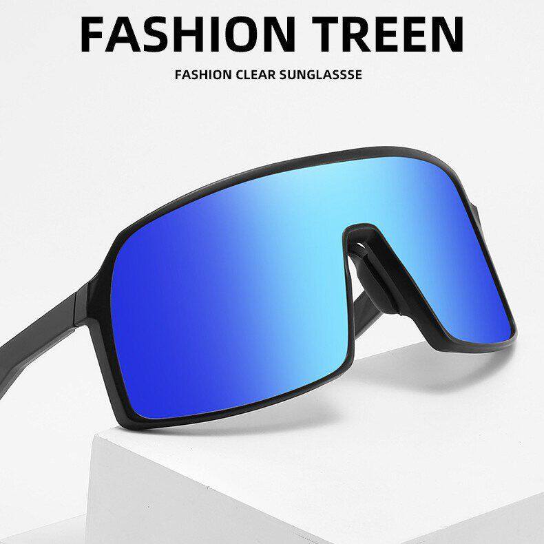 新款时尚偏光连体大框太阳镜潮流欧美男户外运动墨镜骑行太阳眼镜