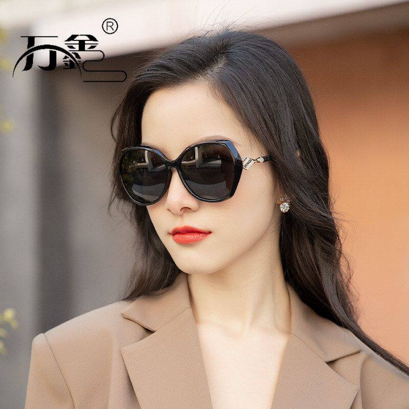 厂家批发新款偏光太阳镜女士欧美时尚镶钻104颗优雅墨镜大框眼镜