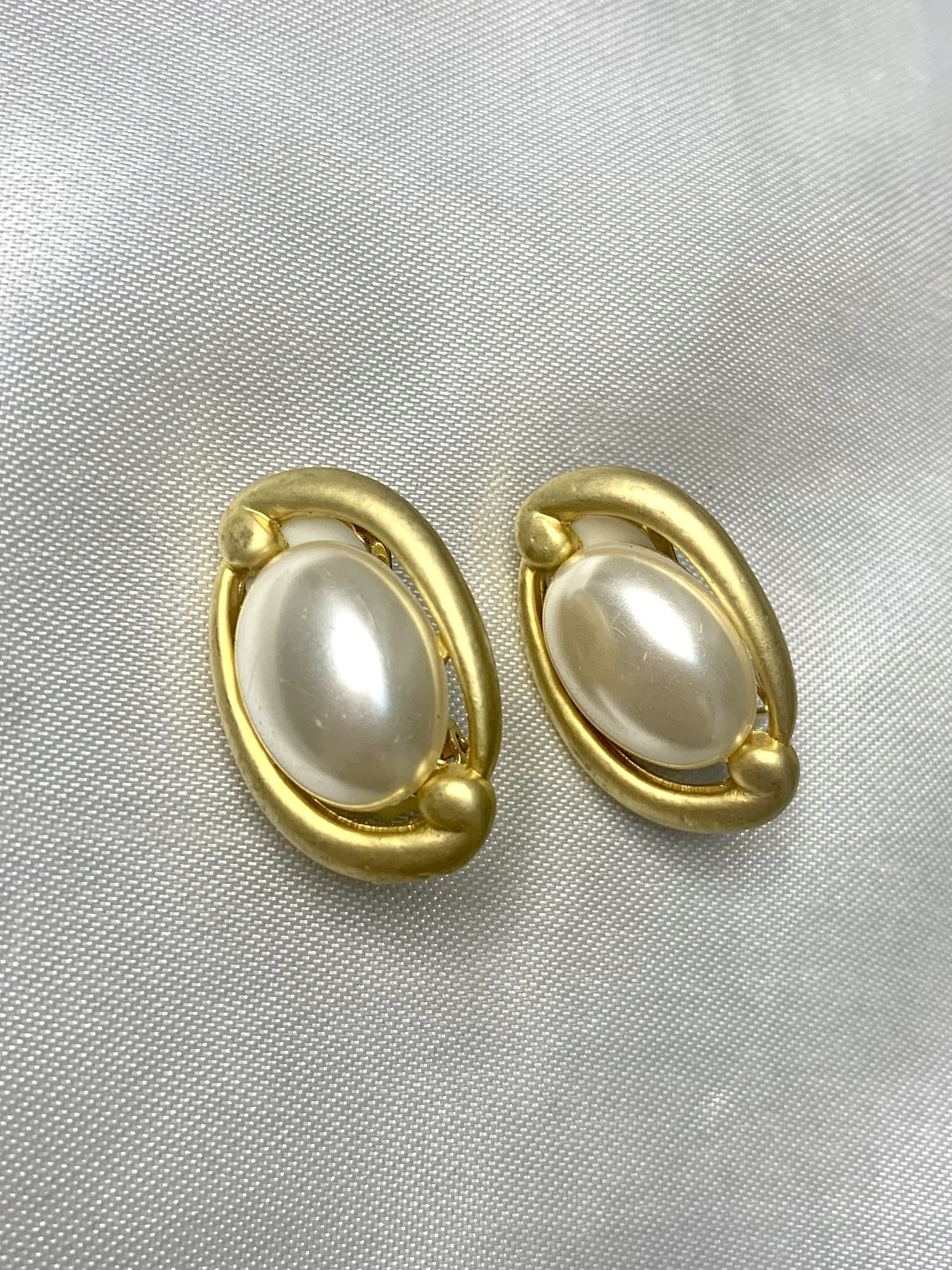 ky vintage 重工镀厚金红宝果冻珍珠镶嵌圆饼耳夹吊坠大气欧美风